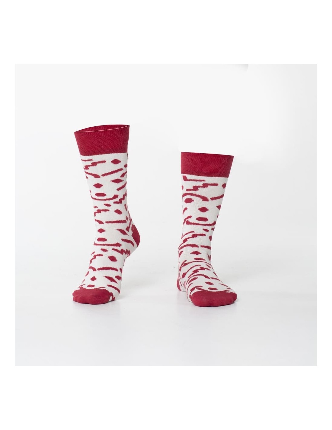 Cream women\'s socks with patterns SD14 - Online store - Boutique